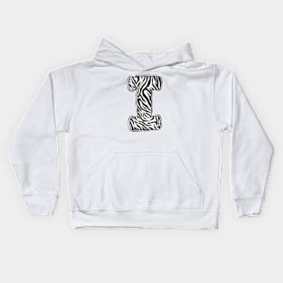 Zebra Letter I Kids Hoodie